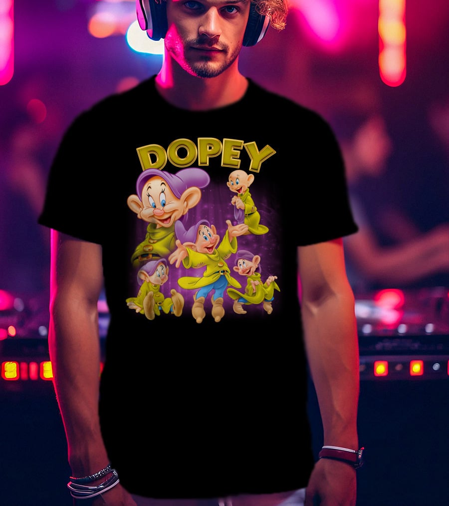 Dopey Disney Snow White Character Multiple Expressions T-Shirt