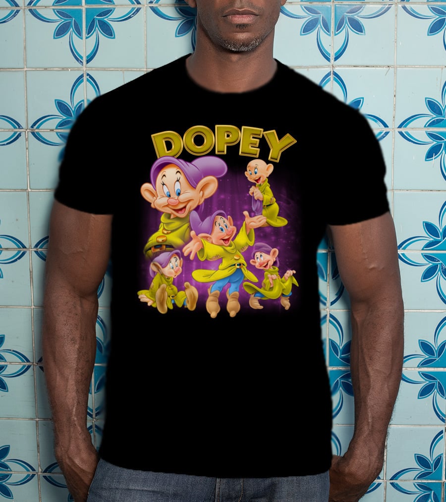 Dopey Disney Snow White Character Multiple Expressions T-Shirt