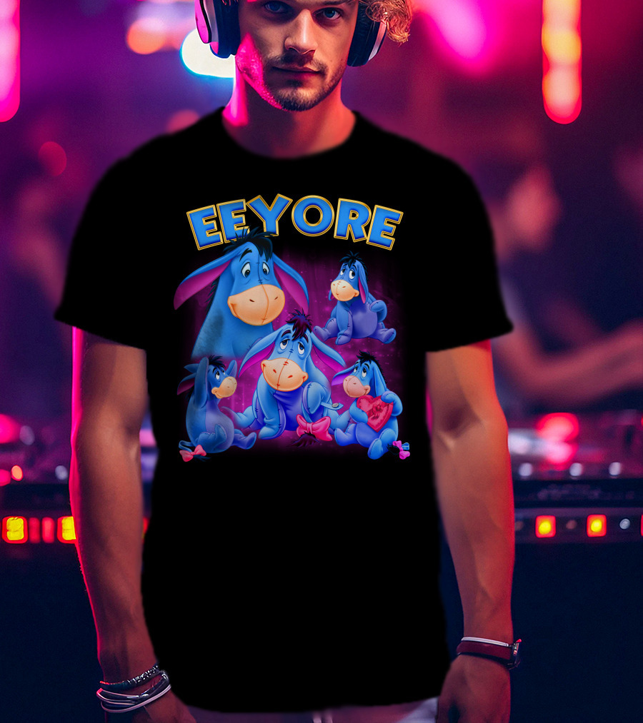 Eeyore Winnie The Pooh Characters Colorful Expressions T-Shirt