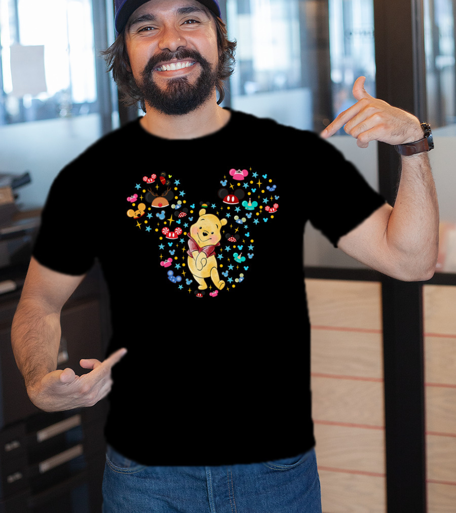 Winnie The Pooh Mickey Ears With Mouse Ears And Candy Elements T-Shirt