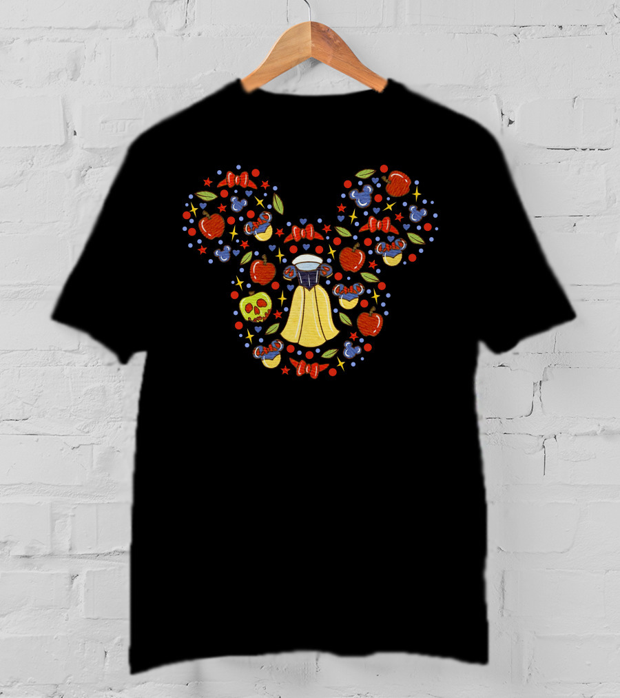 Snow White Mickey Mouse Ears With Apples And Bow Accents T-Shirt