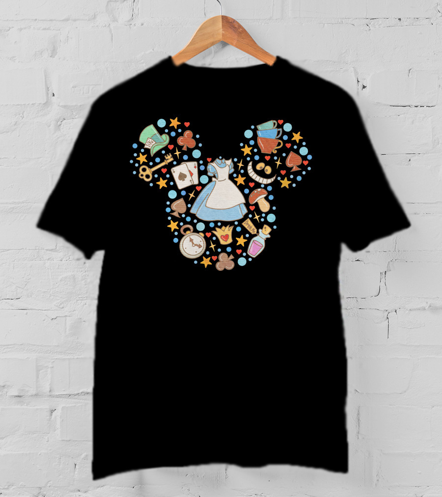 Alice In Wonderland Tea Party Iconic Symbols Disney Elements T-Shirt