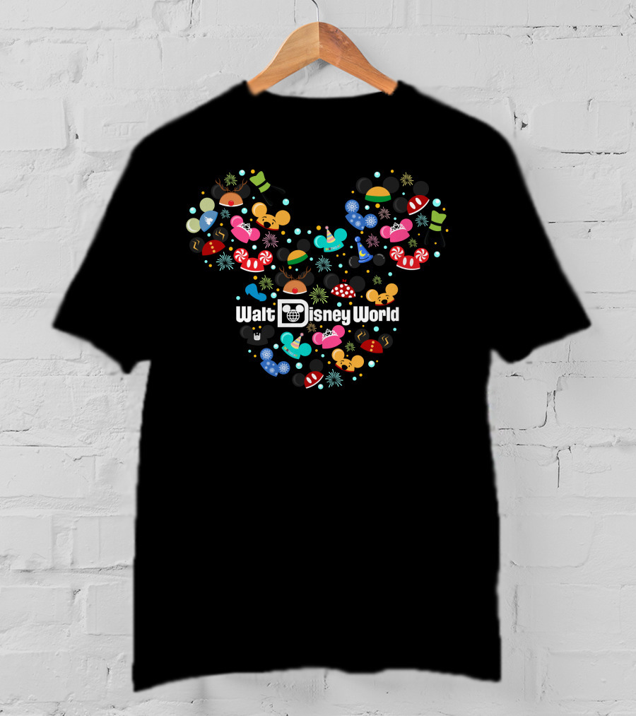 Walt Disney World Mickey Mouse Ears Holiday Icons T-Shirt