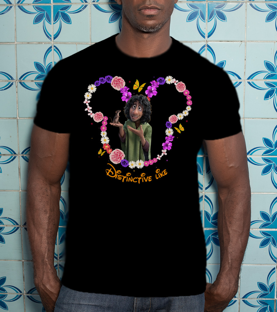 Distinctive Like Bruno With Colorful Floral Heart And Butterflies T-Shirt