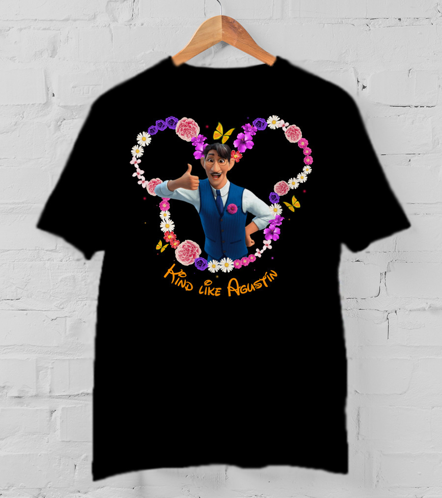 Kind Like Agustín Flowers And Butterflies Heart T-Shirt