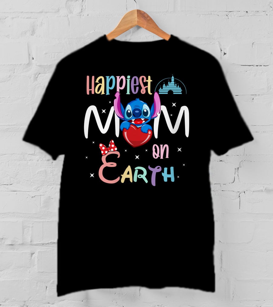 Happiest Mom On Earth Stitch Castle T-Shirt