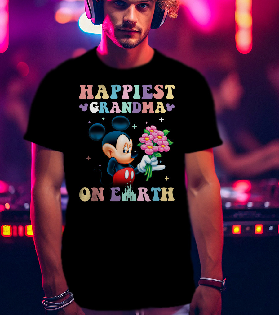 Happiest Grandma On Earth Mickey Mouse T-Shirt