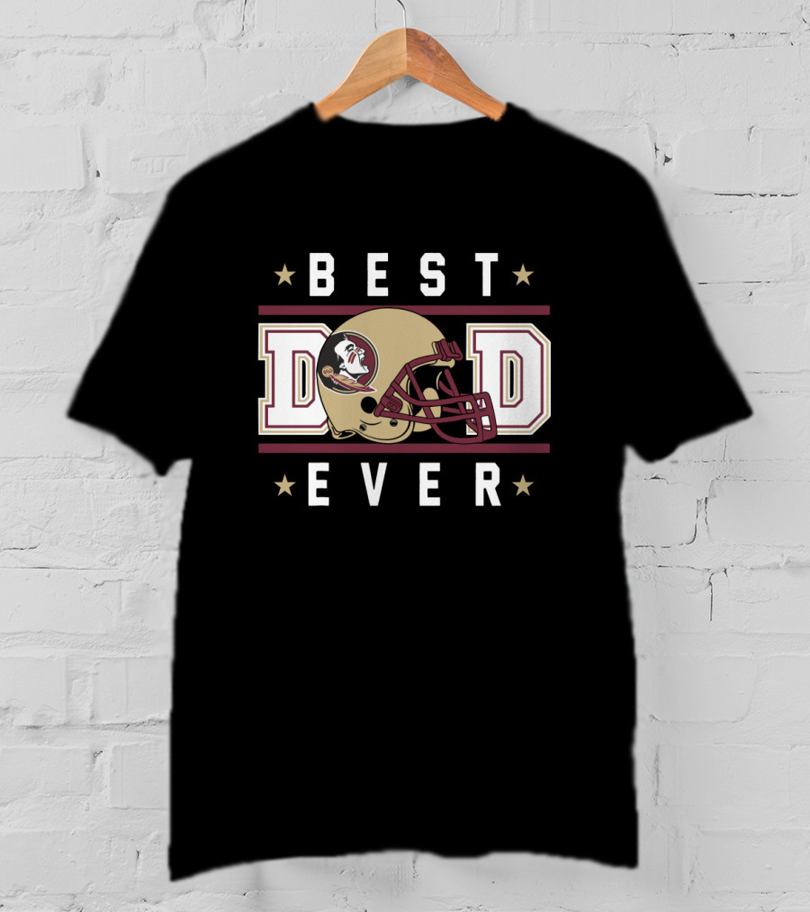Best Dad Ever Florida State Seminoles Helmet T-Shirt