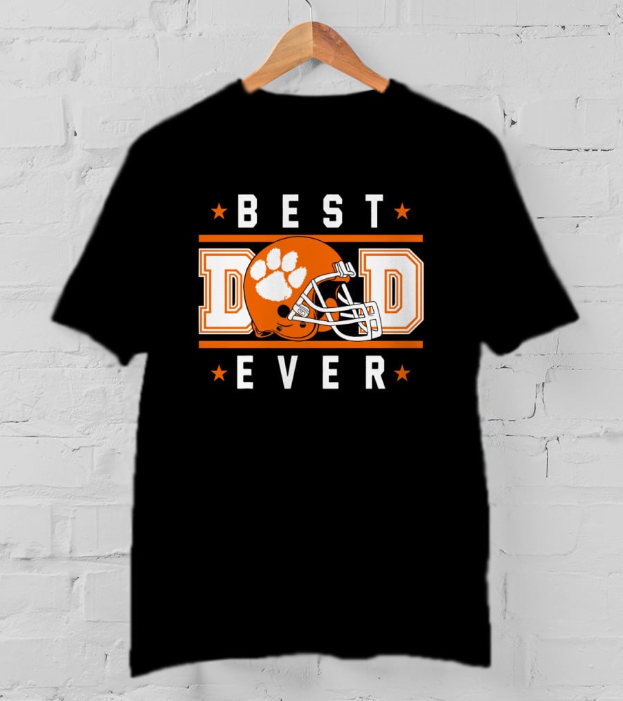 Best Dad Ever Clemson Tigers Football Helmet T-Shirt