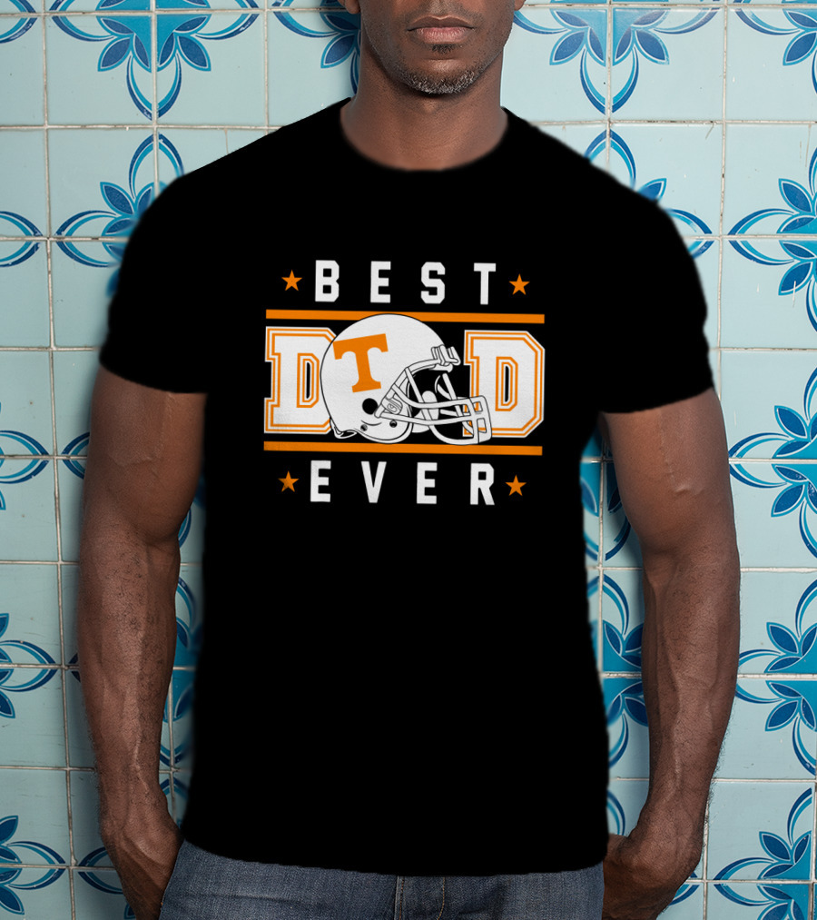 Best Dad Ever Tennessee Volunteers Football Helmet T-Shirt