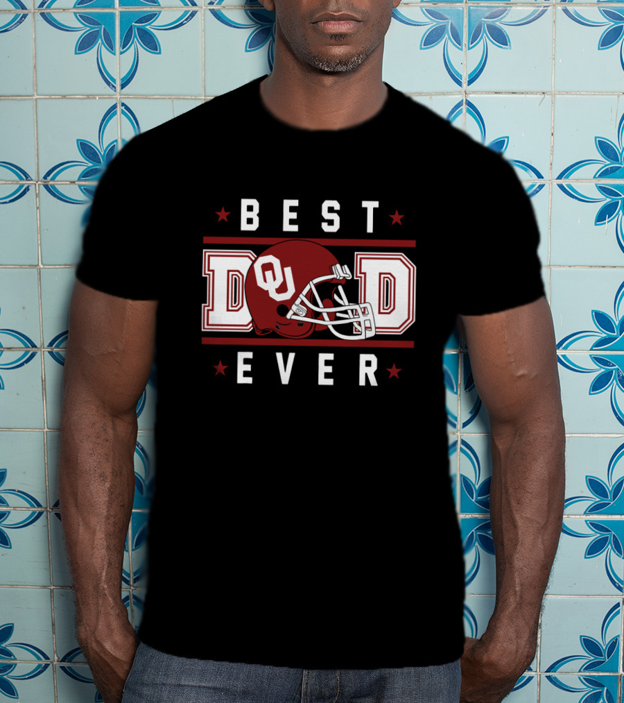 Best Dad Ever Oklahoma Sooners Football Helmet T-Shirt