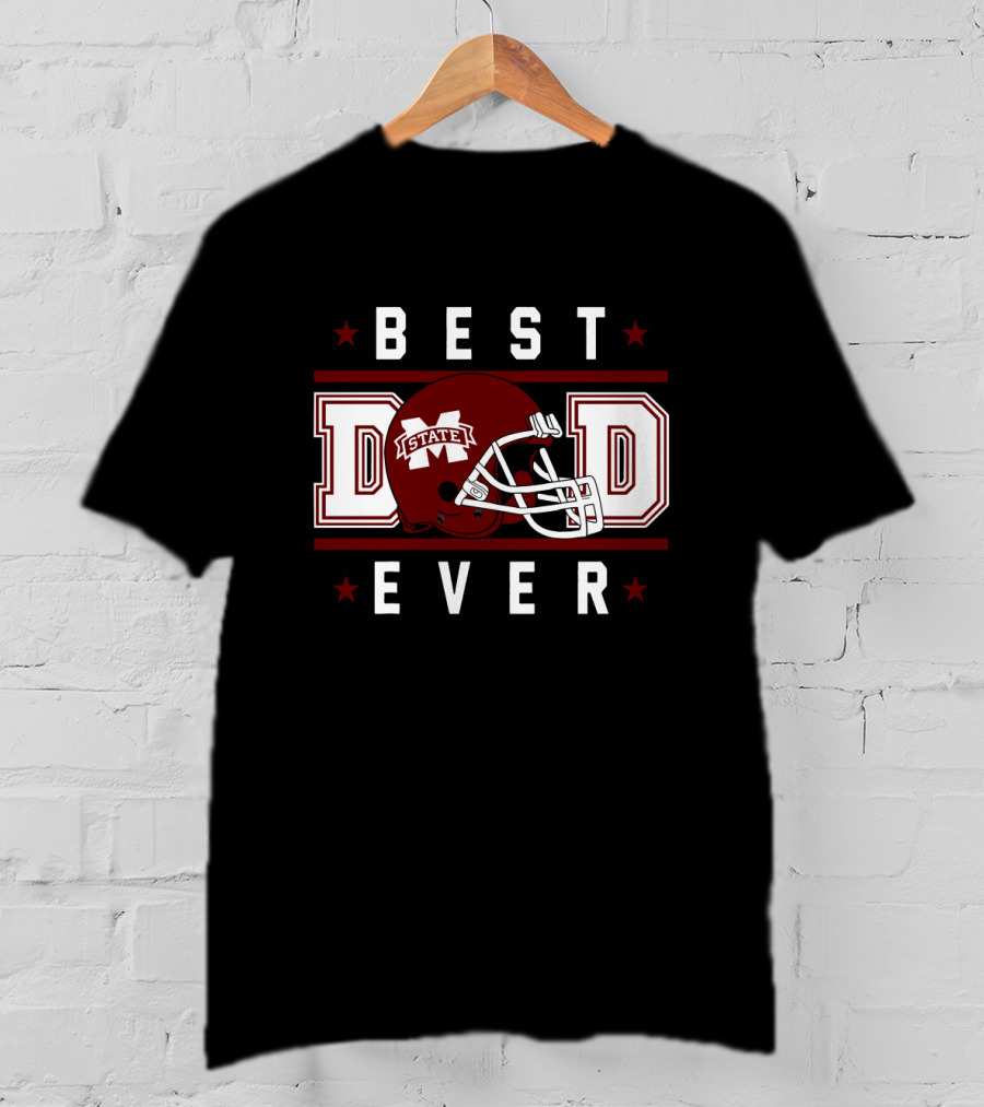 Best Dad Ever Mississippi State Bulldogs Helmet T-Shirt