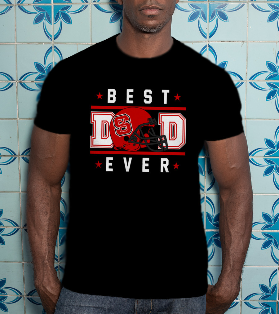NC State Wolfpack Best Dad Ever Football Helmet T-Shirt