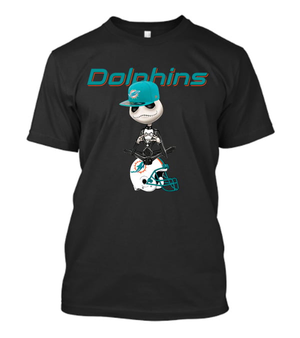 Dolphins Jack Skellington Miami Football Fusion T-Shirt