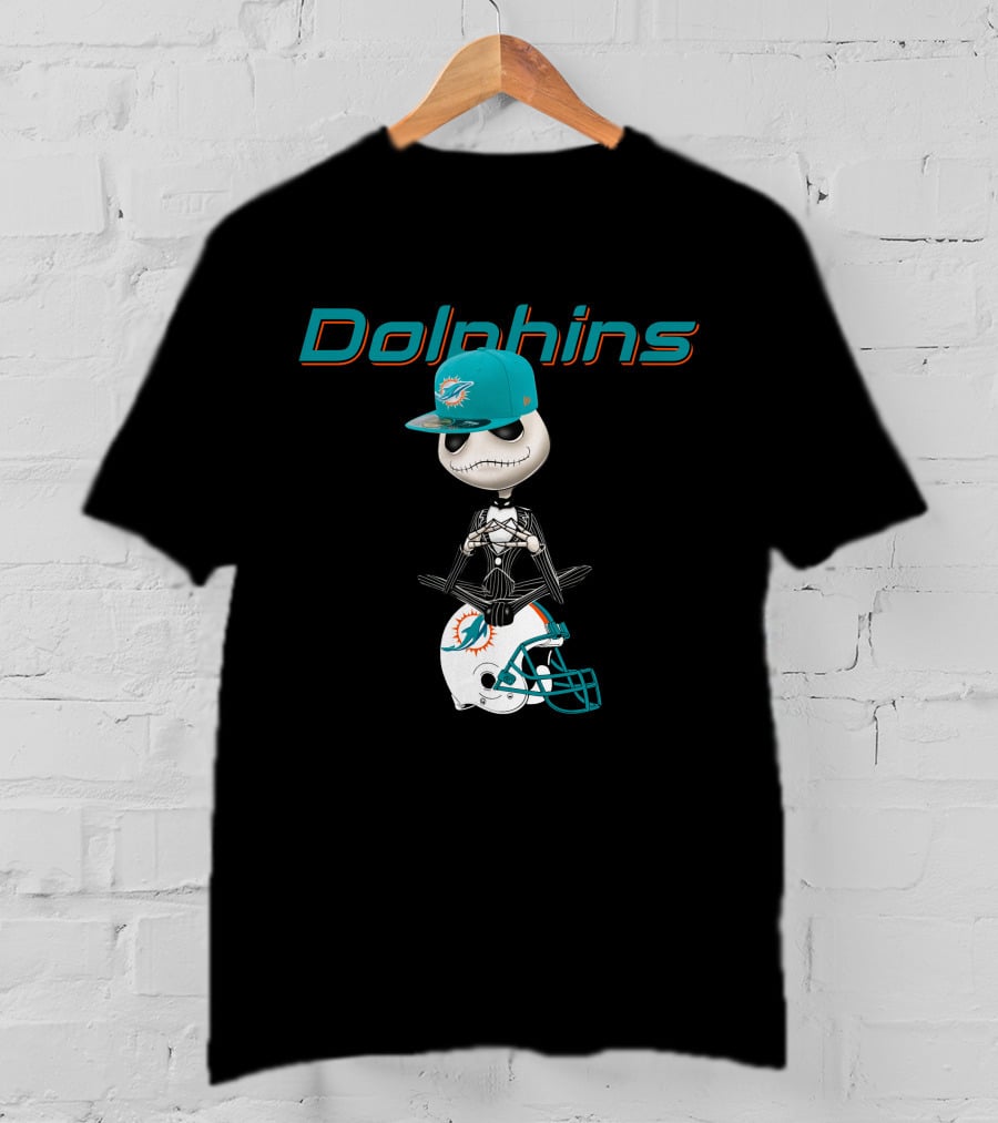 Dolphins Jack Skellington Miami Football Fusion T-Shirt