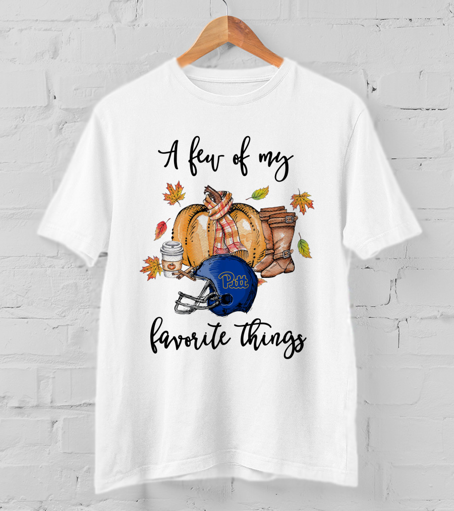 Pitt Panthers Helmet Fall Leaves Coffee Pumpkin Boots Favorite Things T-Shirt