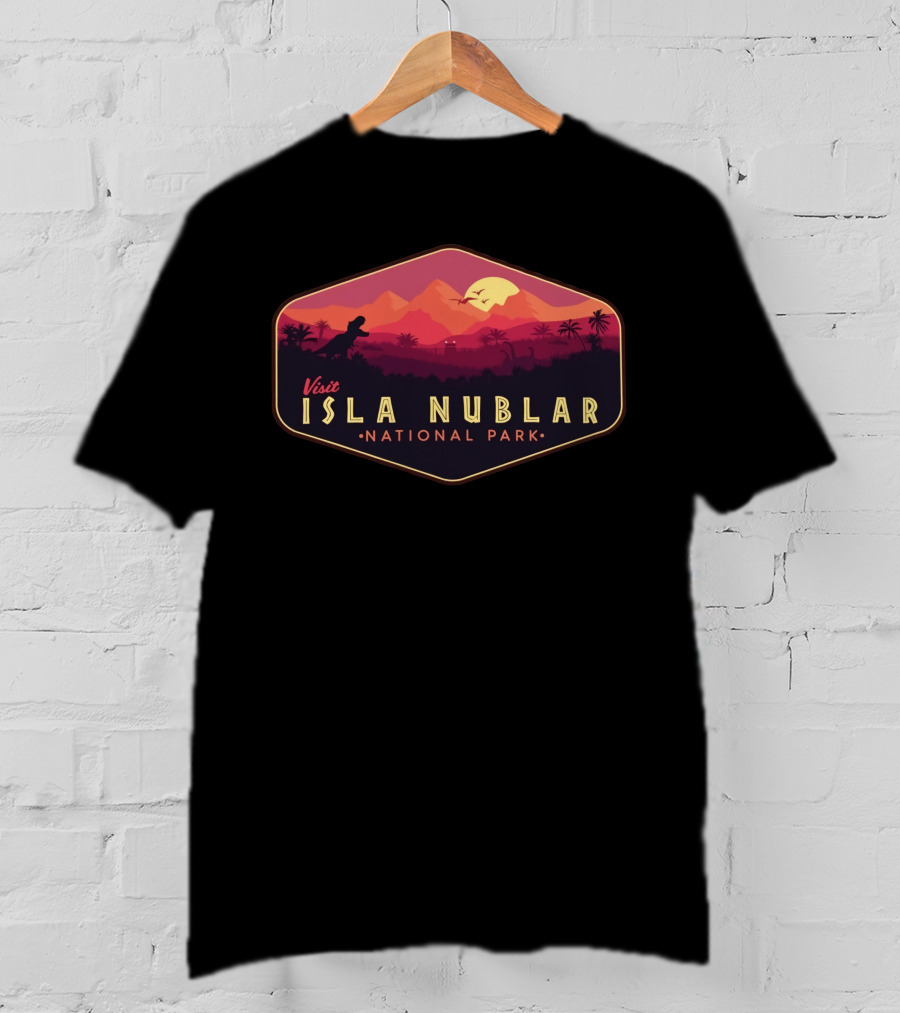 Visit Isla Nublar National Park Jurassic World Parody Jurassic Park T-Shirt
