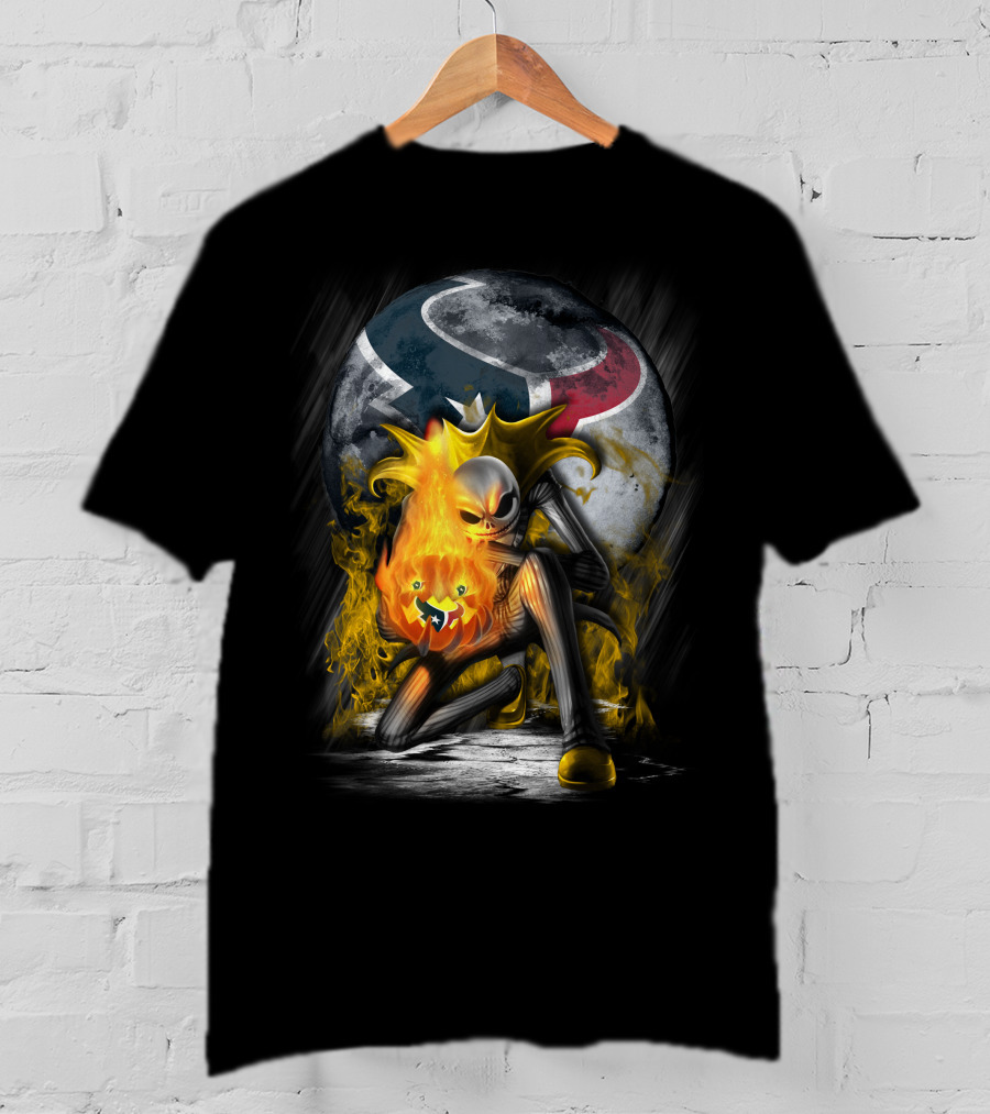Texans Nightmare Before Christmas Crossover Halloween Football T-Shirt
