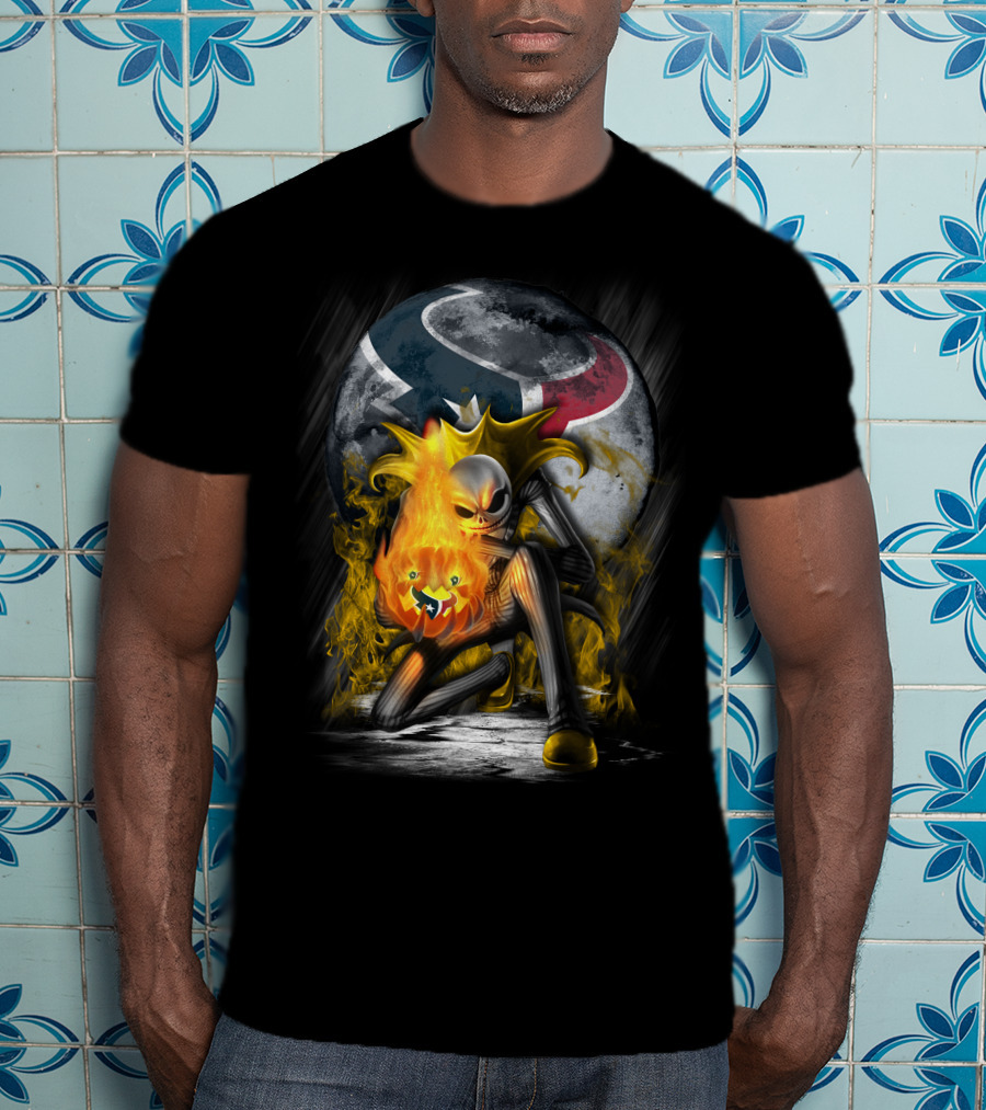 Texans Nightmare Before Christmas Crossover Halloween Football T-Shirt