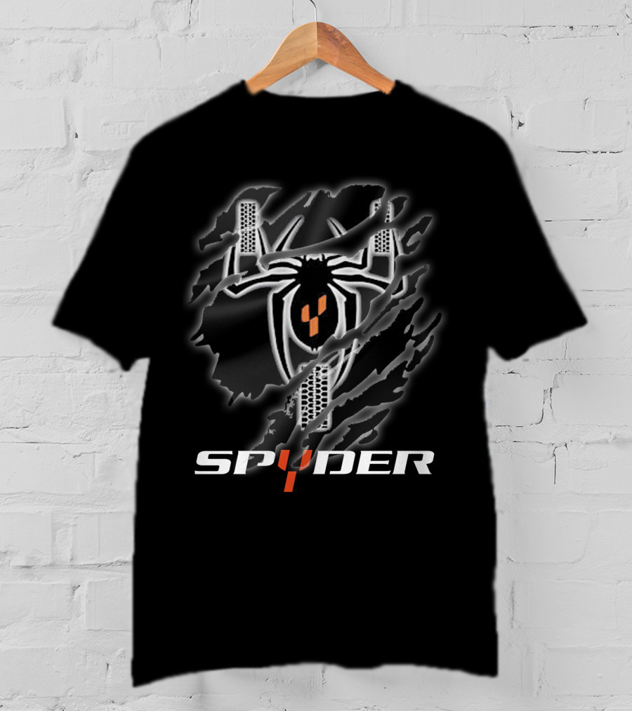 Spyder Black Spider Web Pattern With Claw Marks T-Shirt