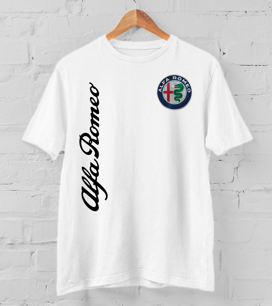 Alfa Romeo Vertical Script With Emblem T-Shirt