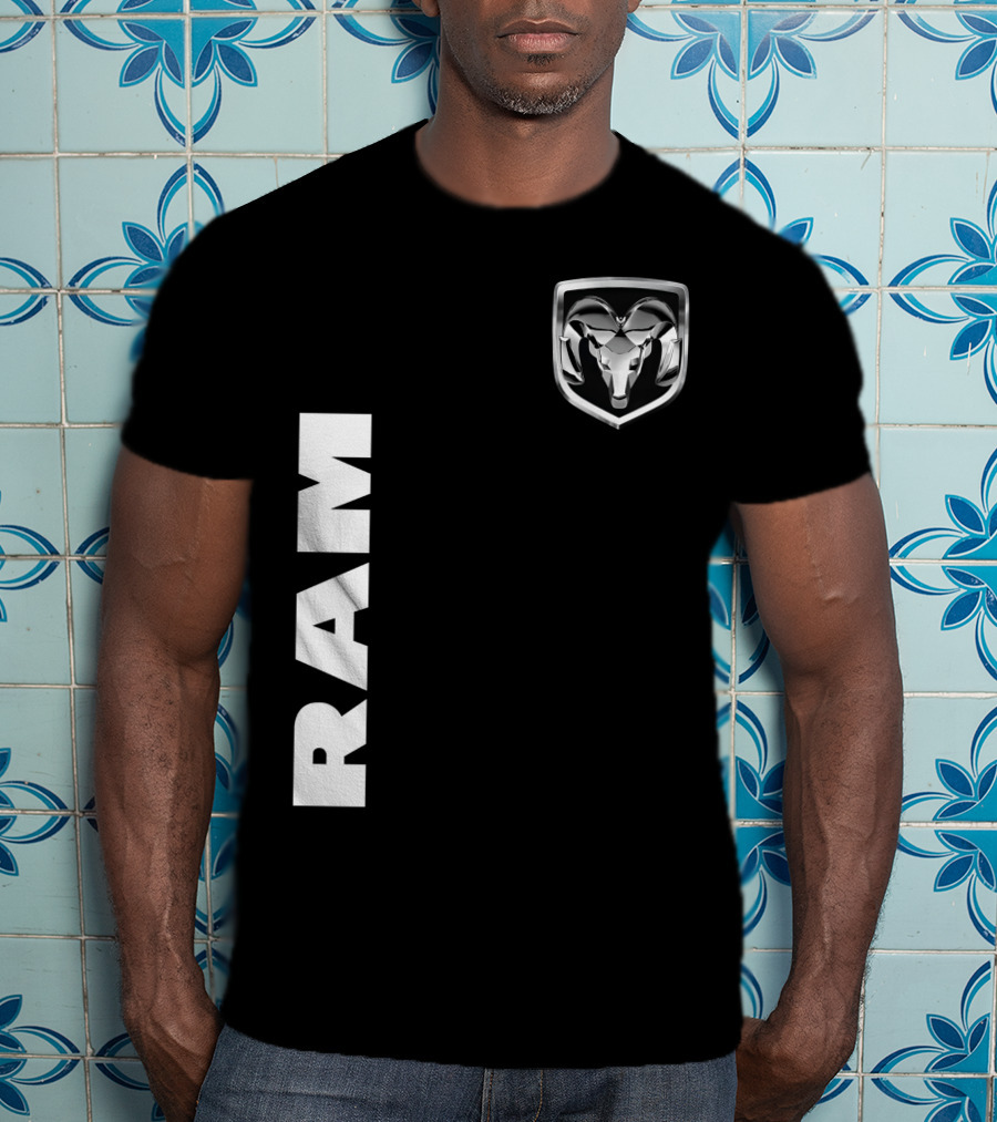RAM Logo Metallic Emblem Dodge Truck Brand T-Shirt