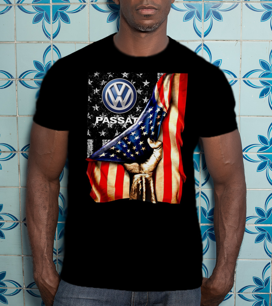 Volkswagen Passat American Flag Stars And Stripes Fist T-Shirt