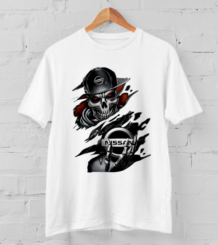 Nissan Navara Skeleton Graphic With Logo And Cap T-Shirt