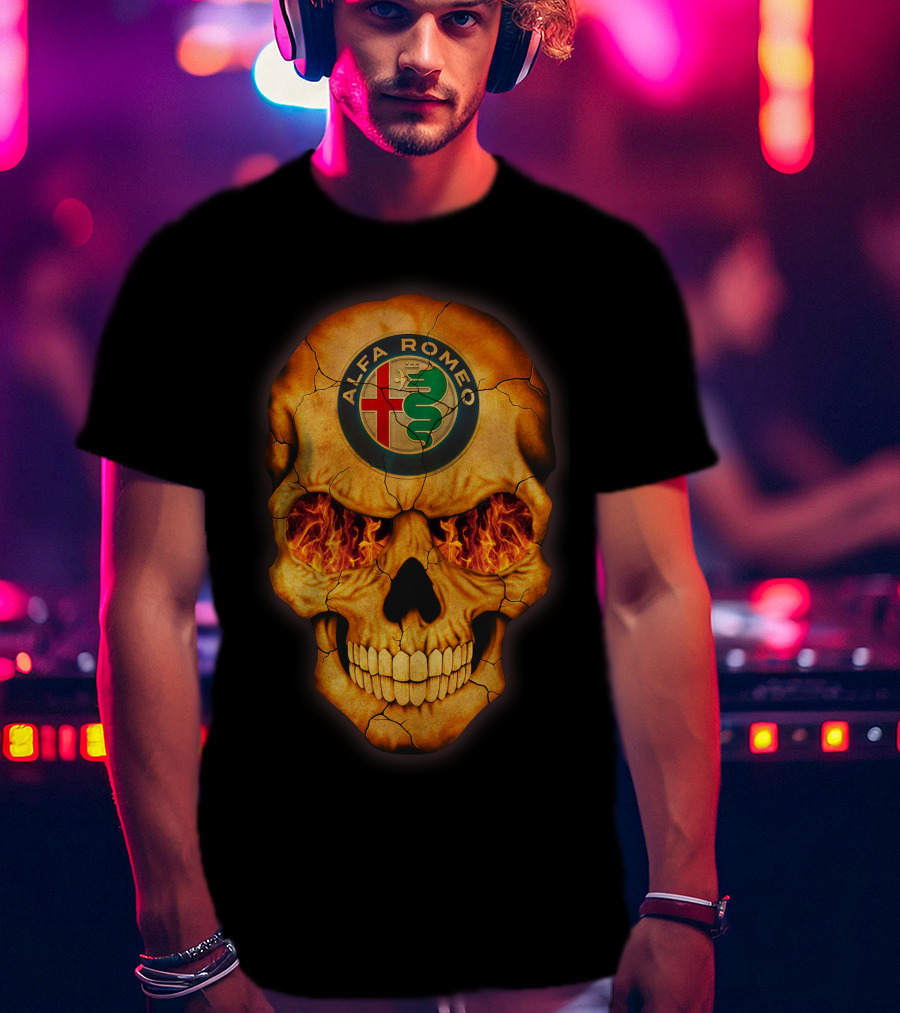 Alfa Romeo Flaming Skull T-Shirt