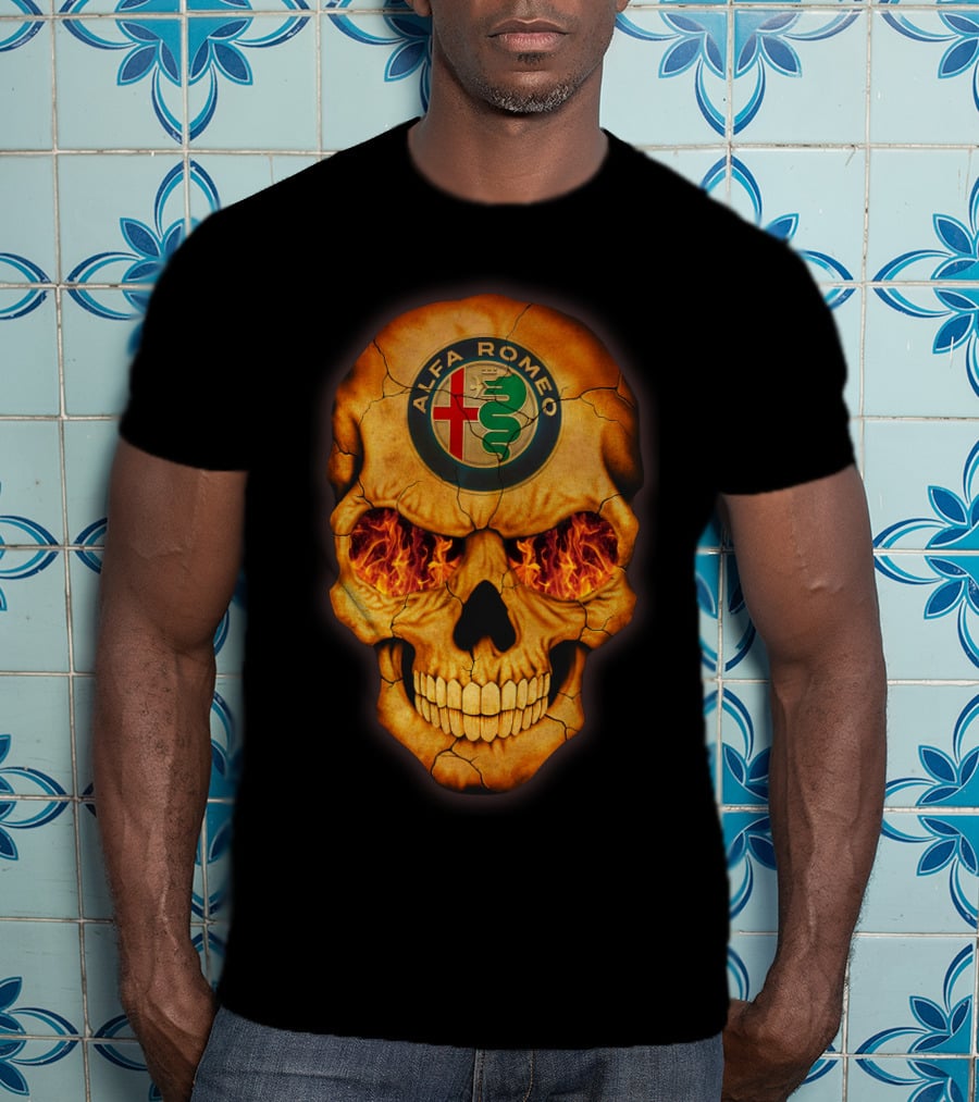 Alfa Romeo Flaming Skull T-Shirt