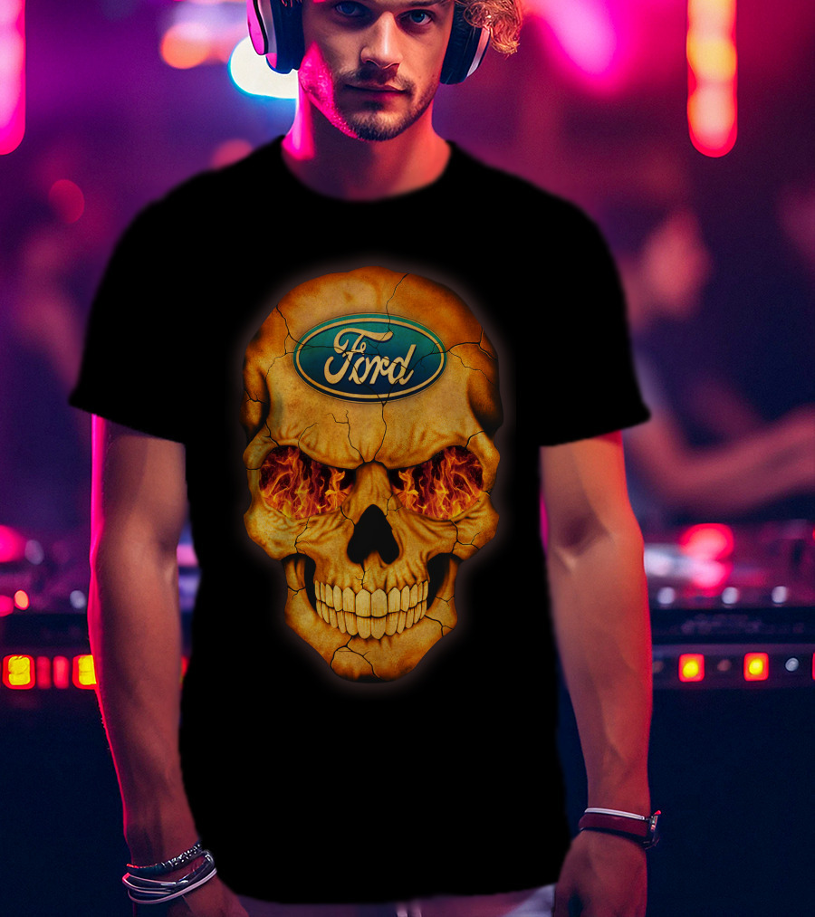 Ford Skull Flaming Eyes T-Shirt