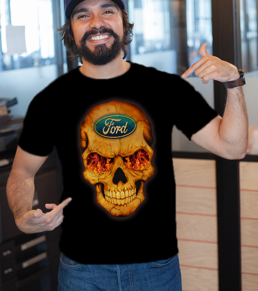 Ford Skull Flaming Eyes T-Shirt