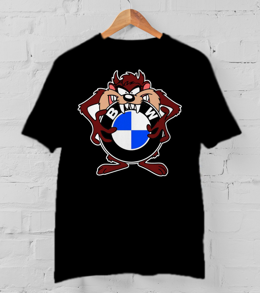 Tasmanian Devil Holding BMW Logo Circle T-Shirt
