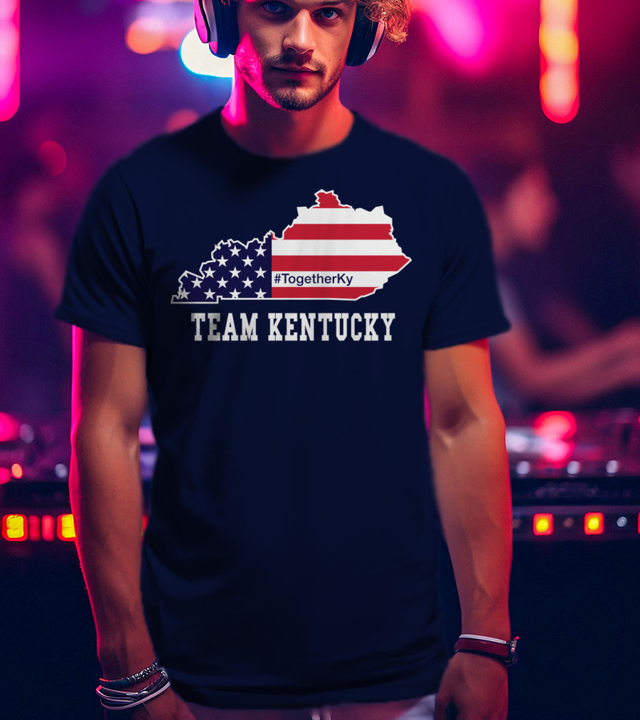 Team Kentucky #TogetherKy USA Map Flag T-Shirt