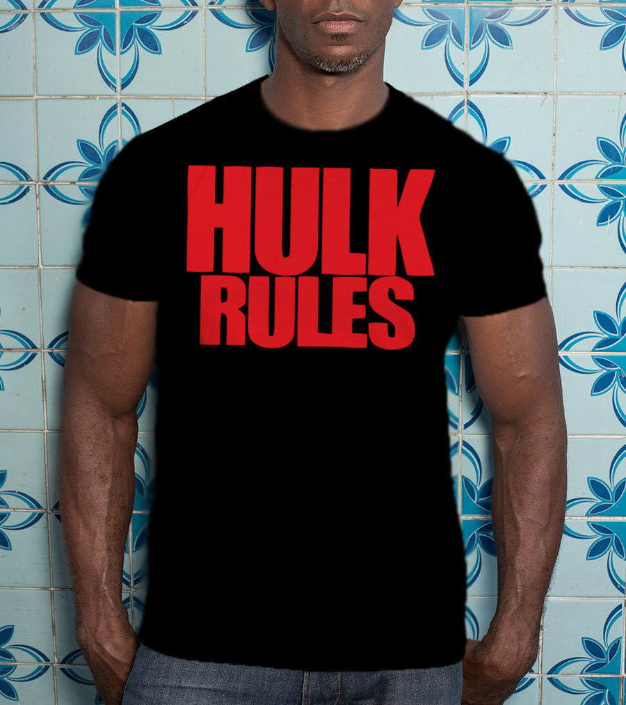 Hulk Rules Red Block Letters T-Shirt