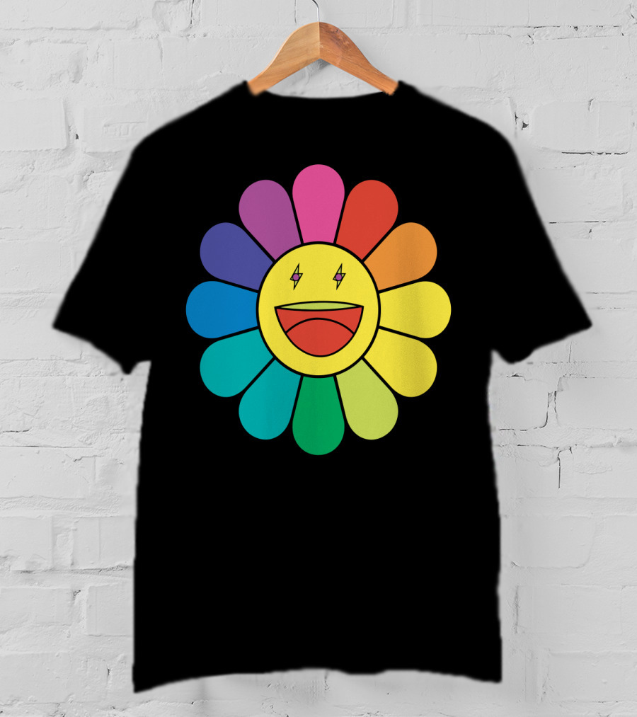 J Balvin Colores Rainbow Flower Smiley Face T-Shirt