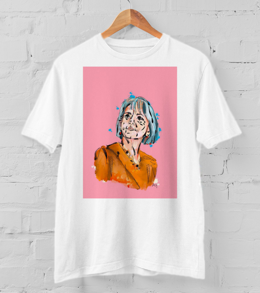 Bonnie Henry Vibrant Portrait On Pink Background T-Shirt