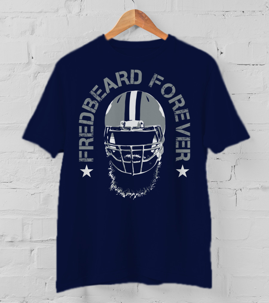 Fredbeard Forever Football Helmet Beard Star T-Shirt