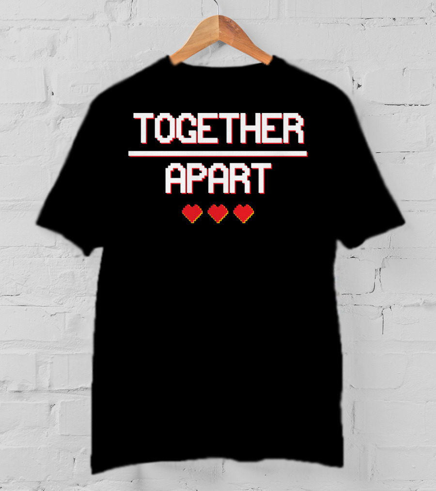 TOGETHER APART Pixel Hearts T-Shirt