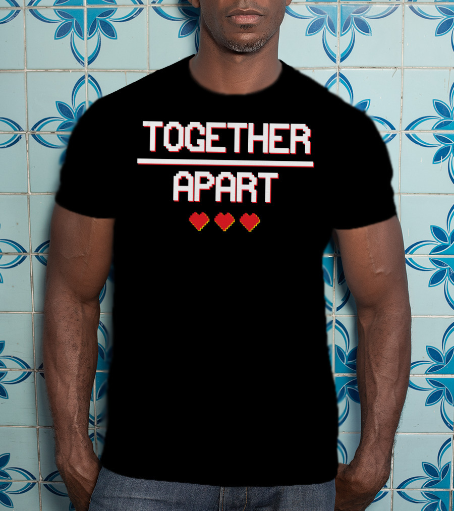TOGETHER APART Pixel Hearts T-Shirt