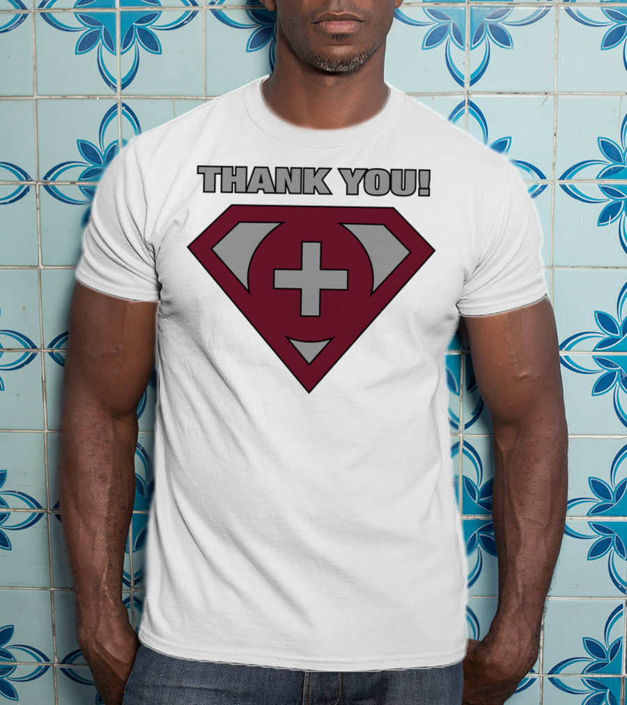 Thank You Superhero Symbol Plus Sign T-Shirt
