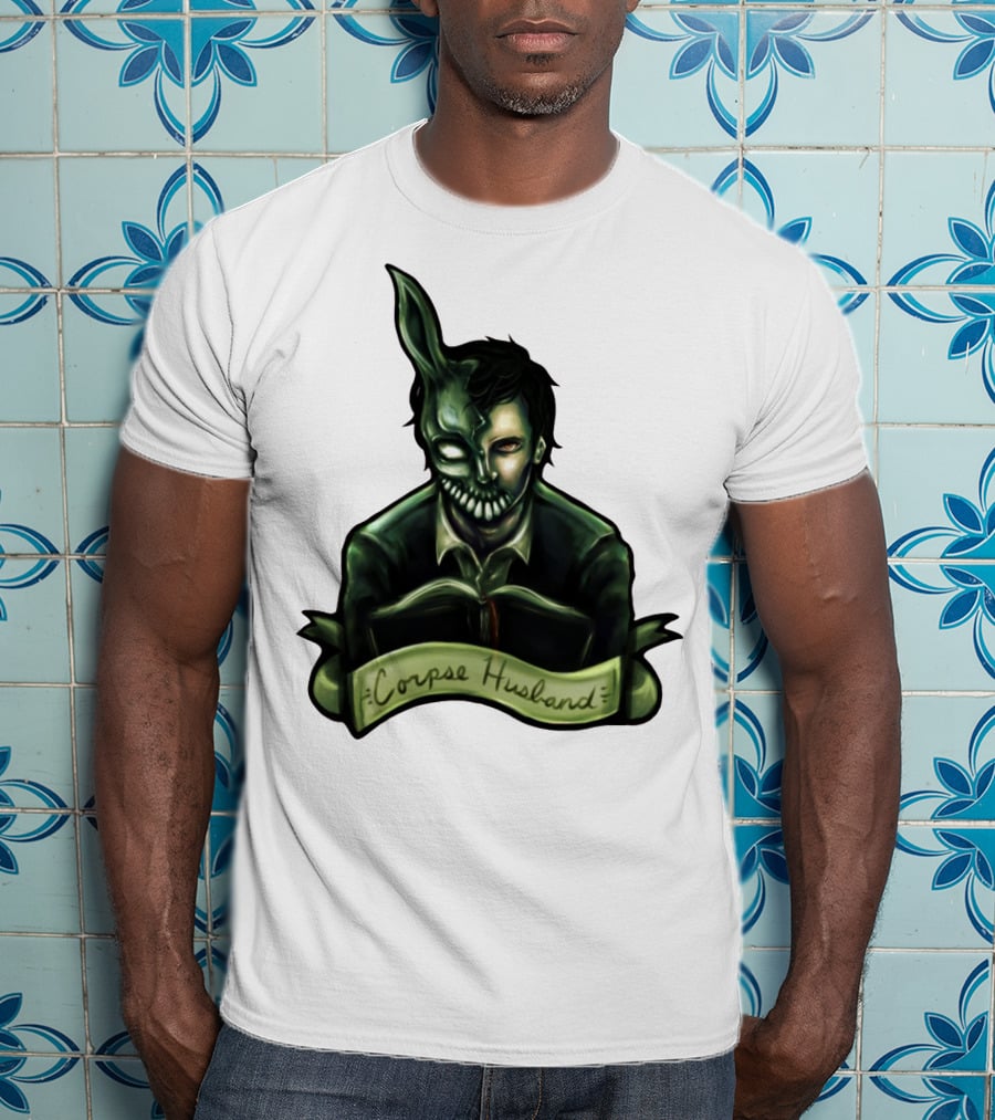 Corpse Husband Half-Mask Grim Monocle Banner T-Shirt
