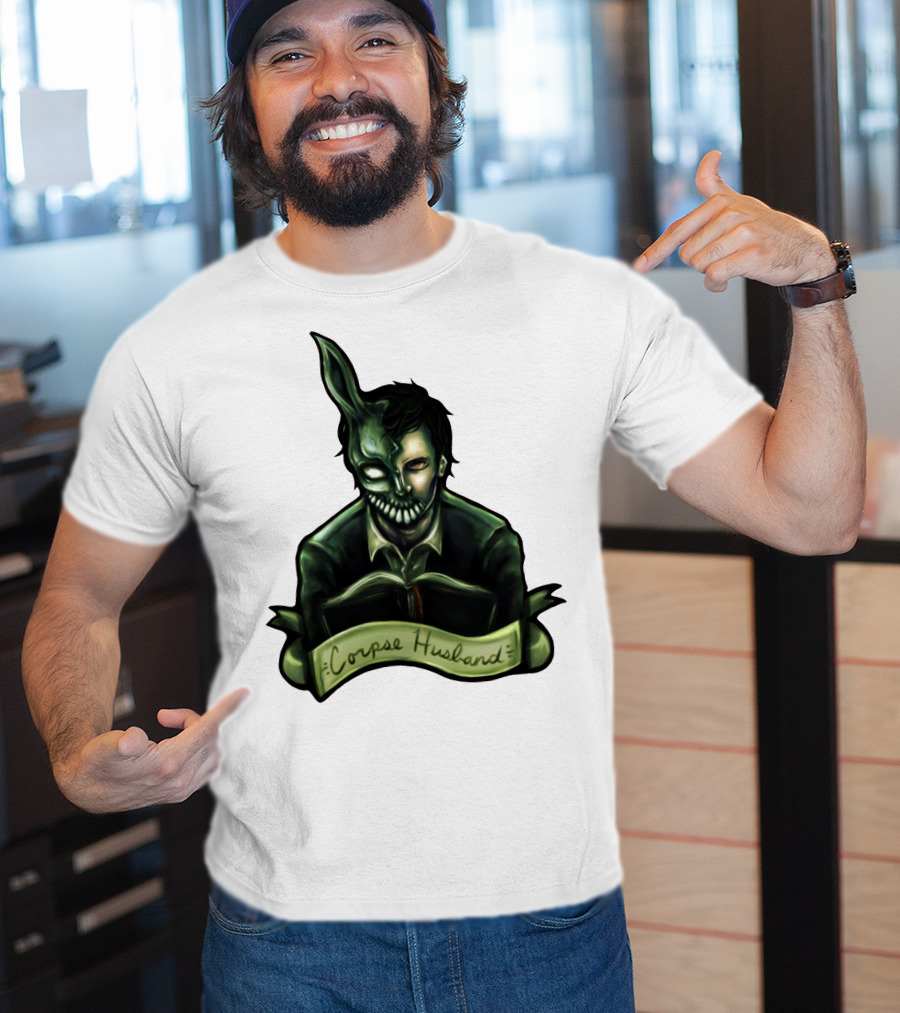 Corpse Husband Half-Mask Grim Monocle Banner T-Shirt