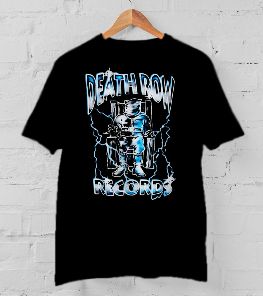 Death Row Records Electric Chair Icon With Blue Lightning Effects T-Shirt