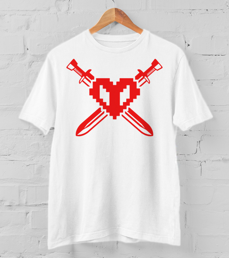 Philza Pixel Heart Crossed Swords Merch T-Shirt