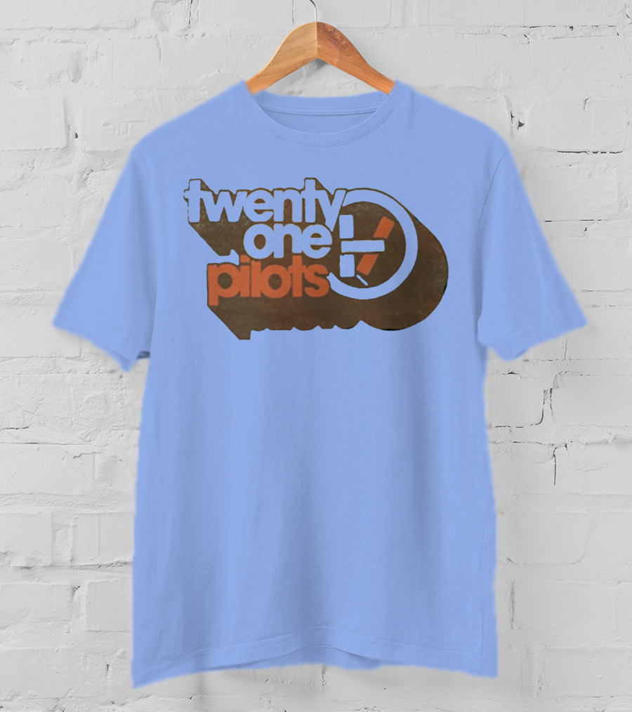 Twenty One Pilots Logo On Light Blue Background T-Shirt