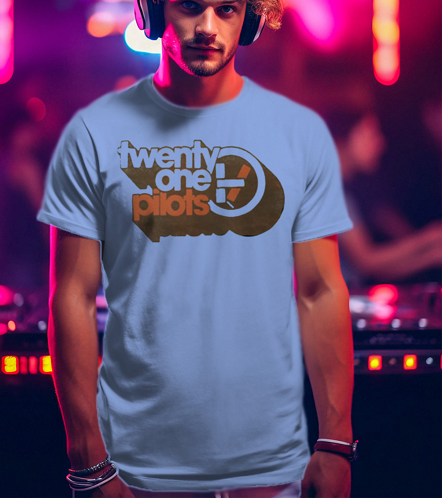 Twenty One Pilots Logo On Light Blue Background T-Shirt