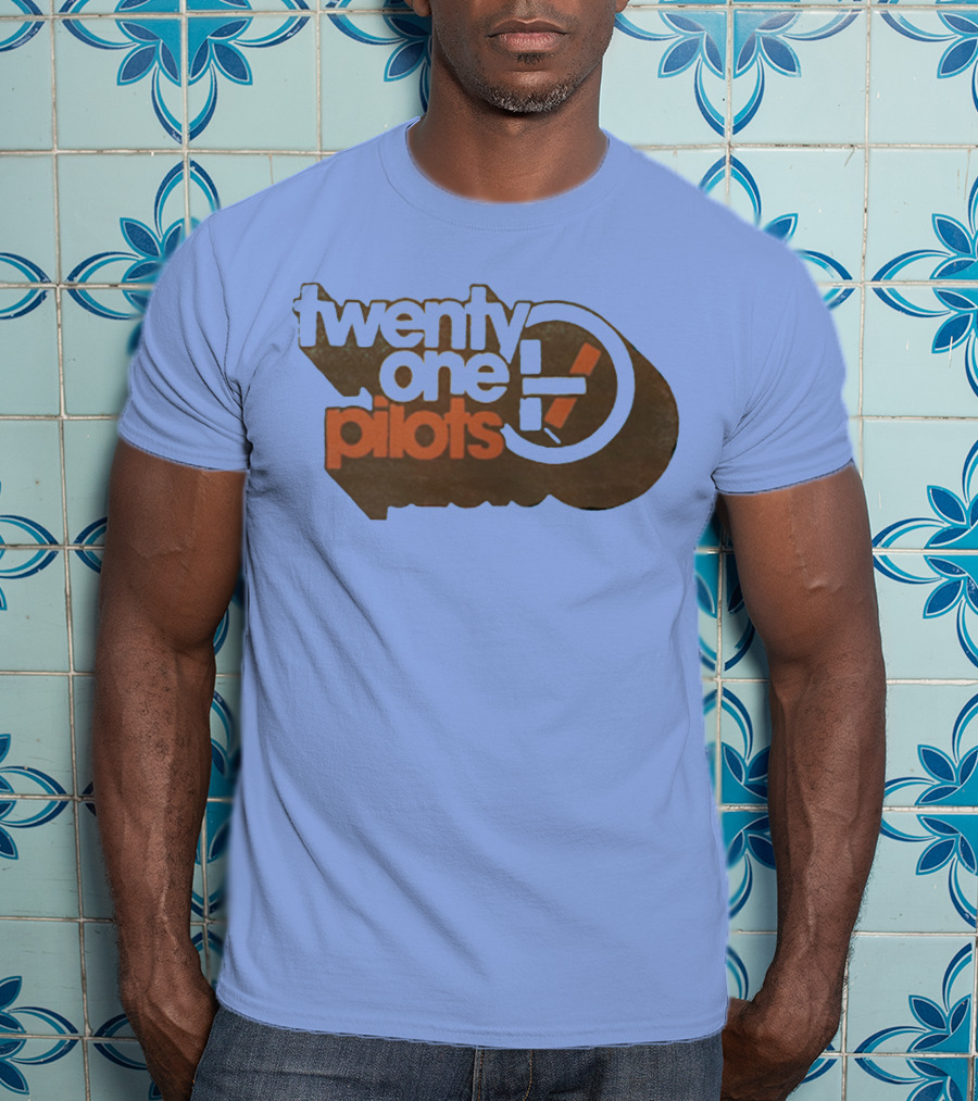 Twenty One Pilots Logo On Light Blue Background T-Shirt