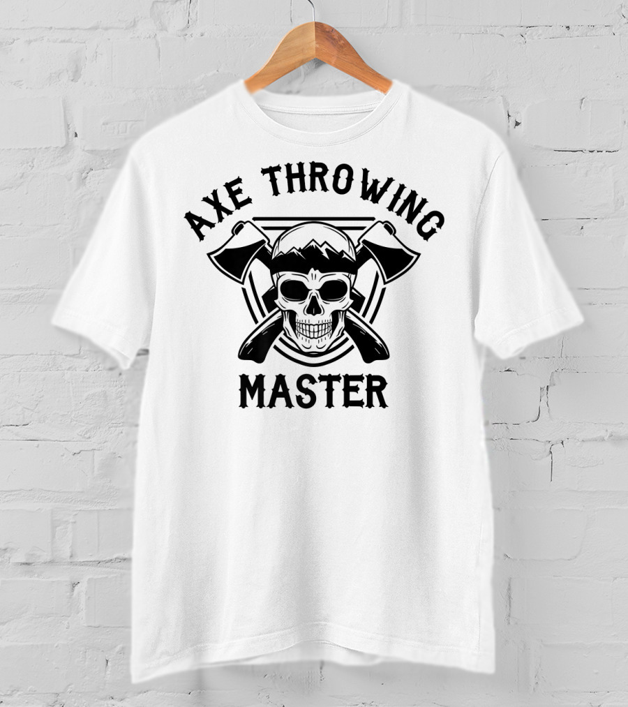 Axe Throwing Master Skull Lumberjack T-Shirt