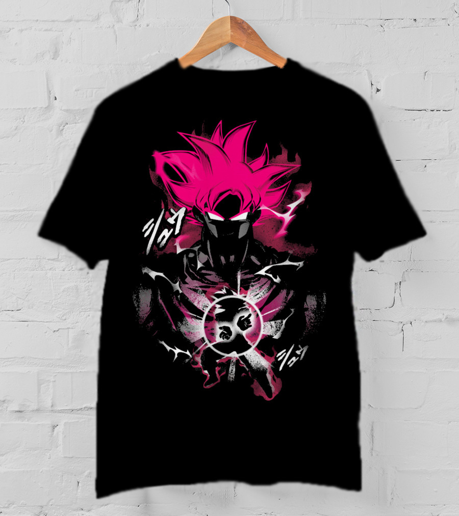 Attack Of The Saiyan Pink Hair Power Energy Aura T-Shirt